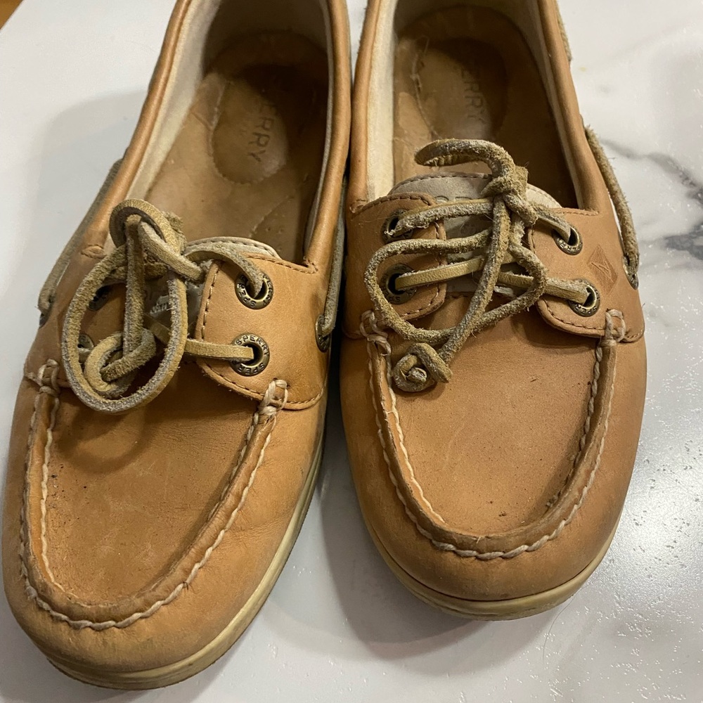 Sperry Tan Leather Boat Shoes
